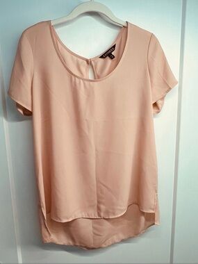 Express Blush Pink Short Sleeve Scoop Neck Blouse